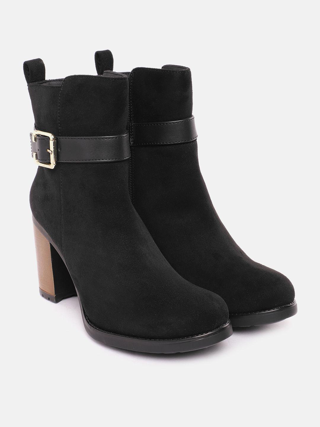 corsica women block heel buckle detail mid-top boots