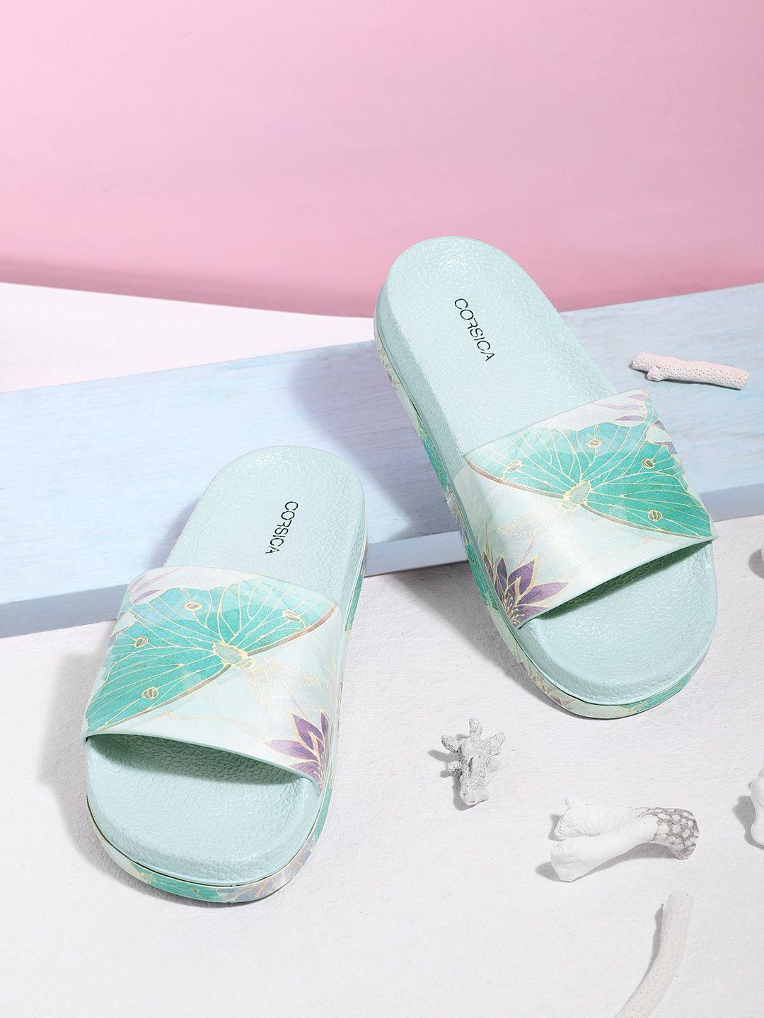 corsica women blue & purple butterfly print sliders