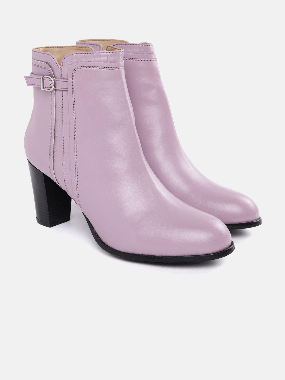 corsica women mid-top block heel regular boots with buckle detail