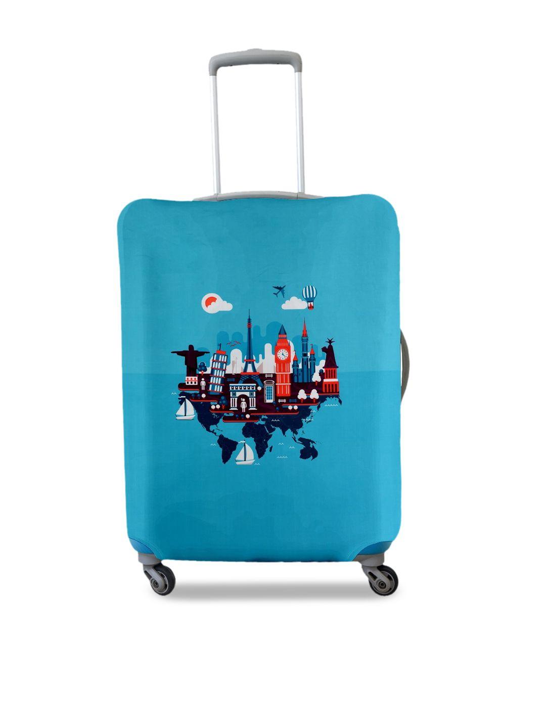 cortina blue printed protective large trolley bag cover