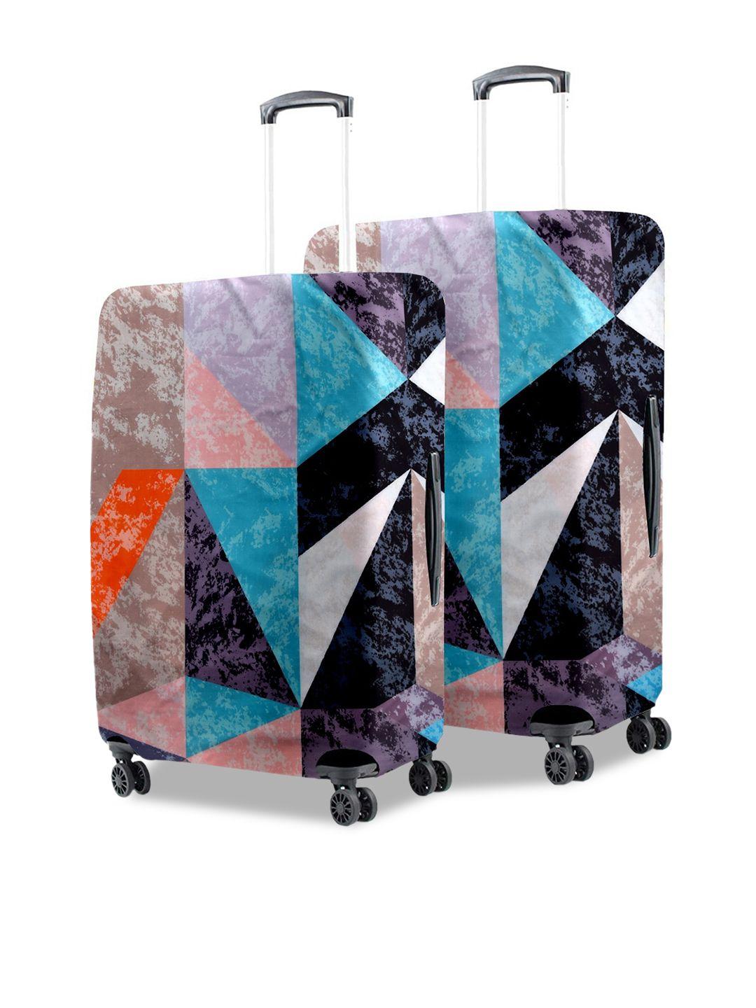 cortina set of 2 multicoloured eco friendly polyester printed trolley luggage covers
