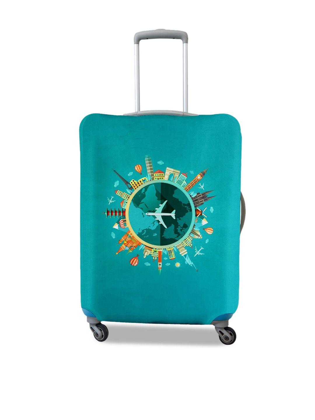 cortina turquoise printed protective small trolley bag cover