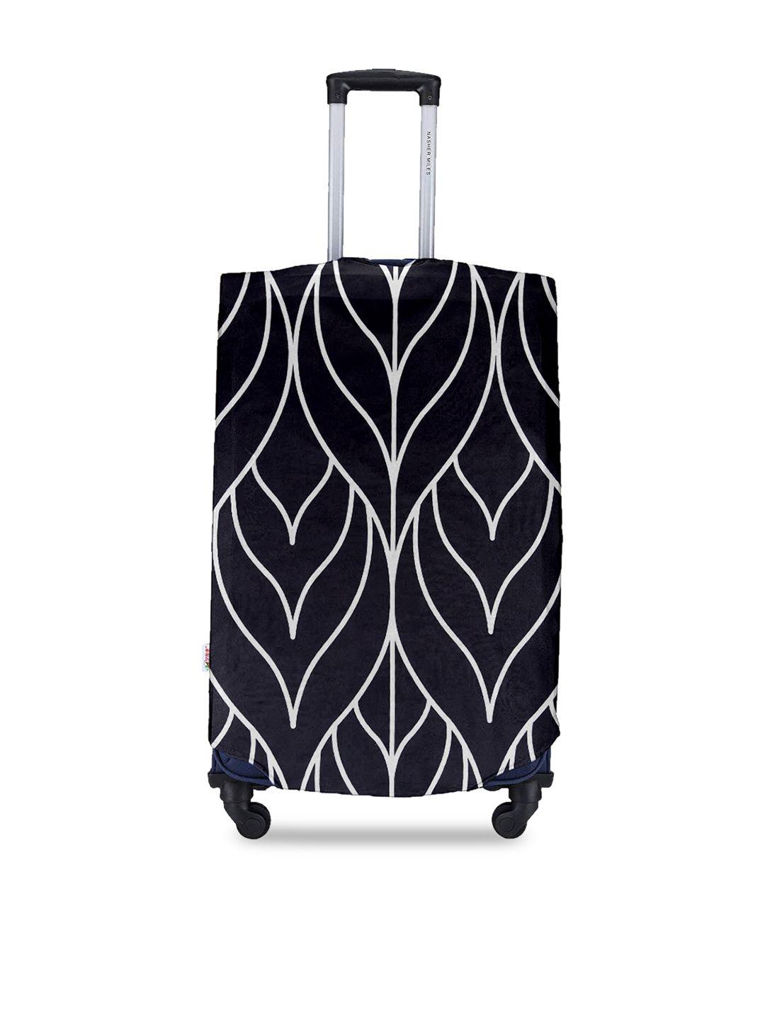cortina blue & white printed protective large trolley bag cover
