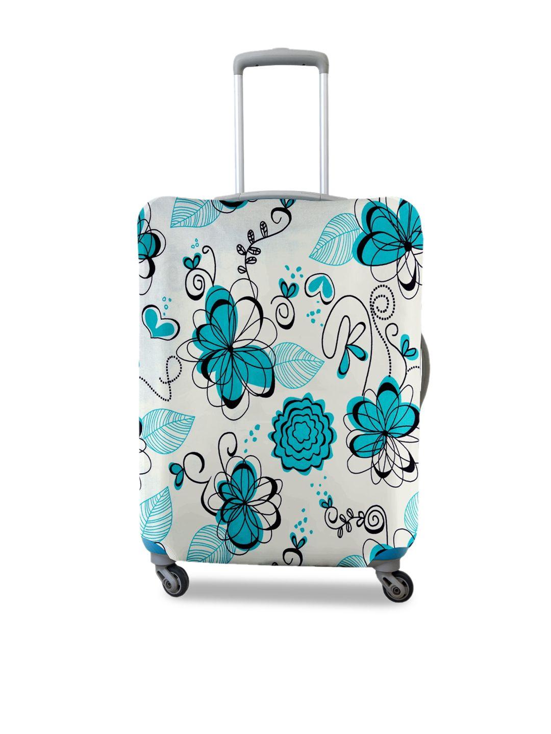 cortina blue & white printed protective small trolley bag cover