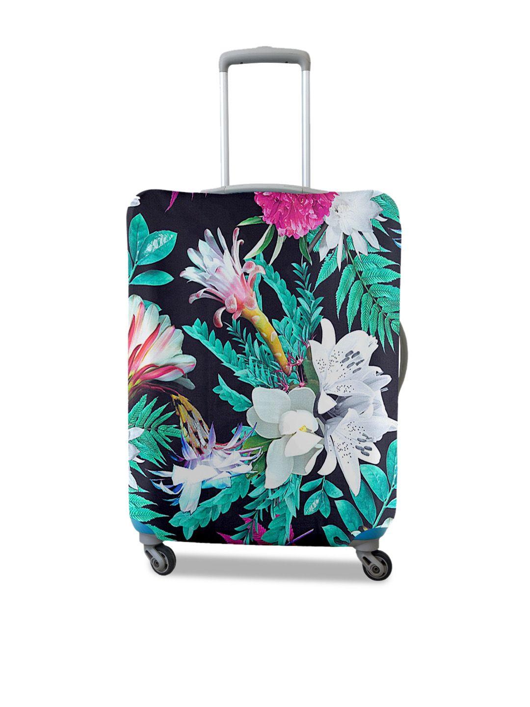 cortina floral printed large trolley bag cover
