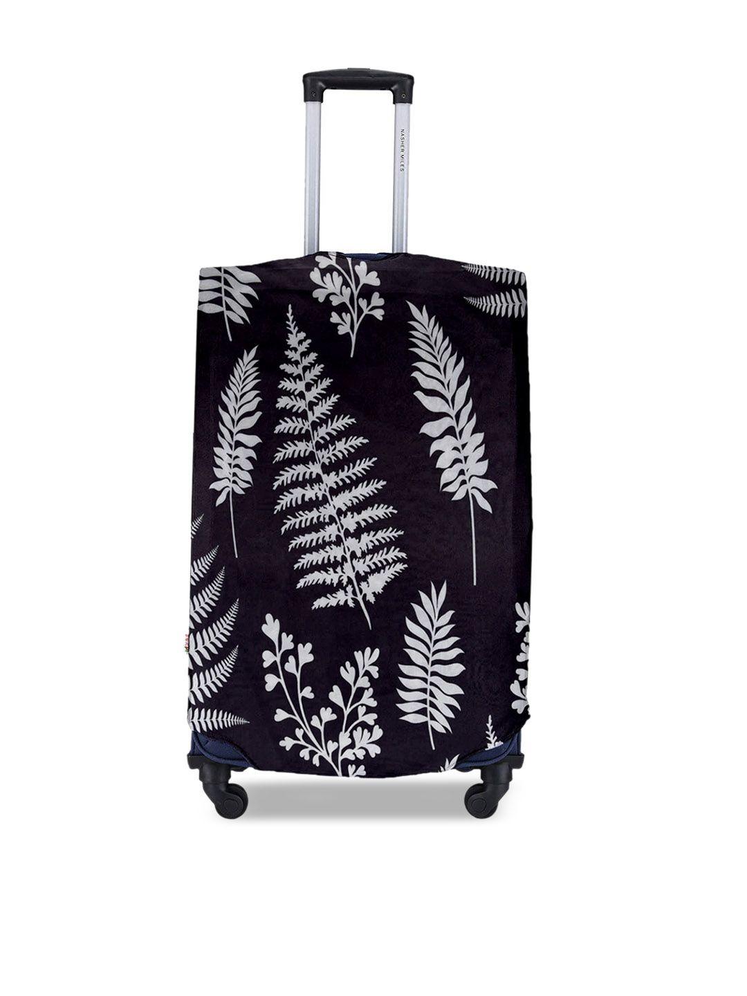 cortina navy blue & white printed protective large trolley bag cover