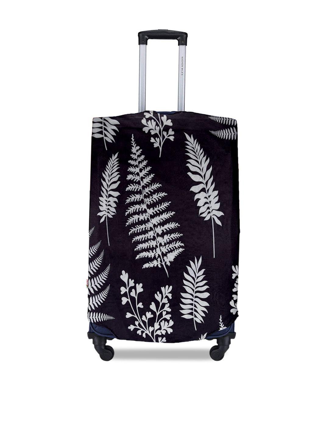 cortina navy blue & white printed protective medium trolley bag cover