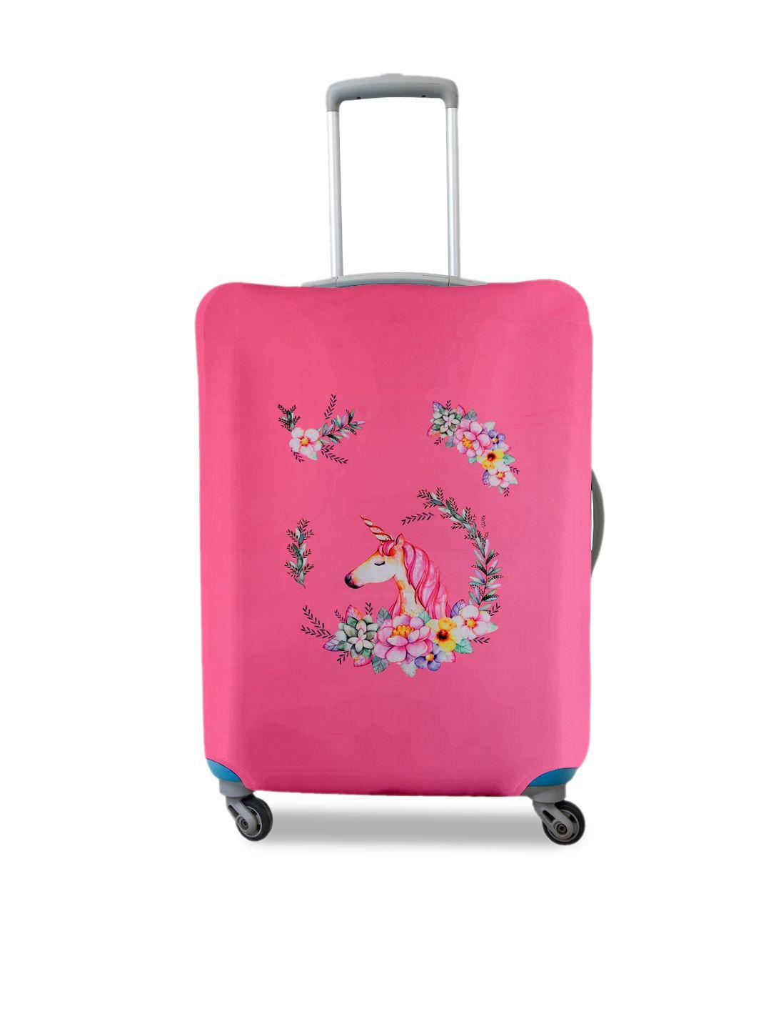 cortina pink printed protective large trolley bag cover