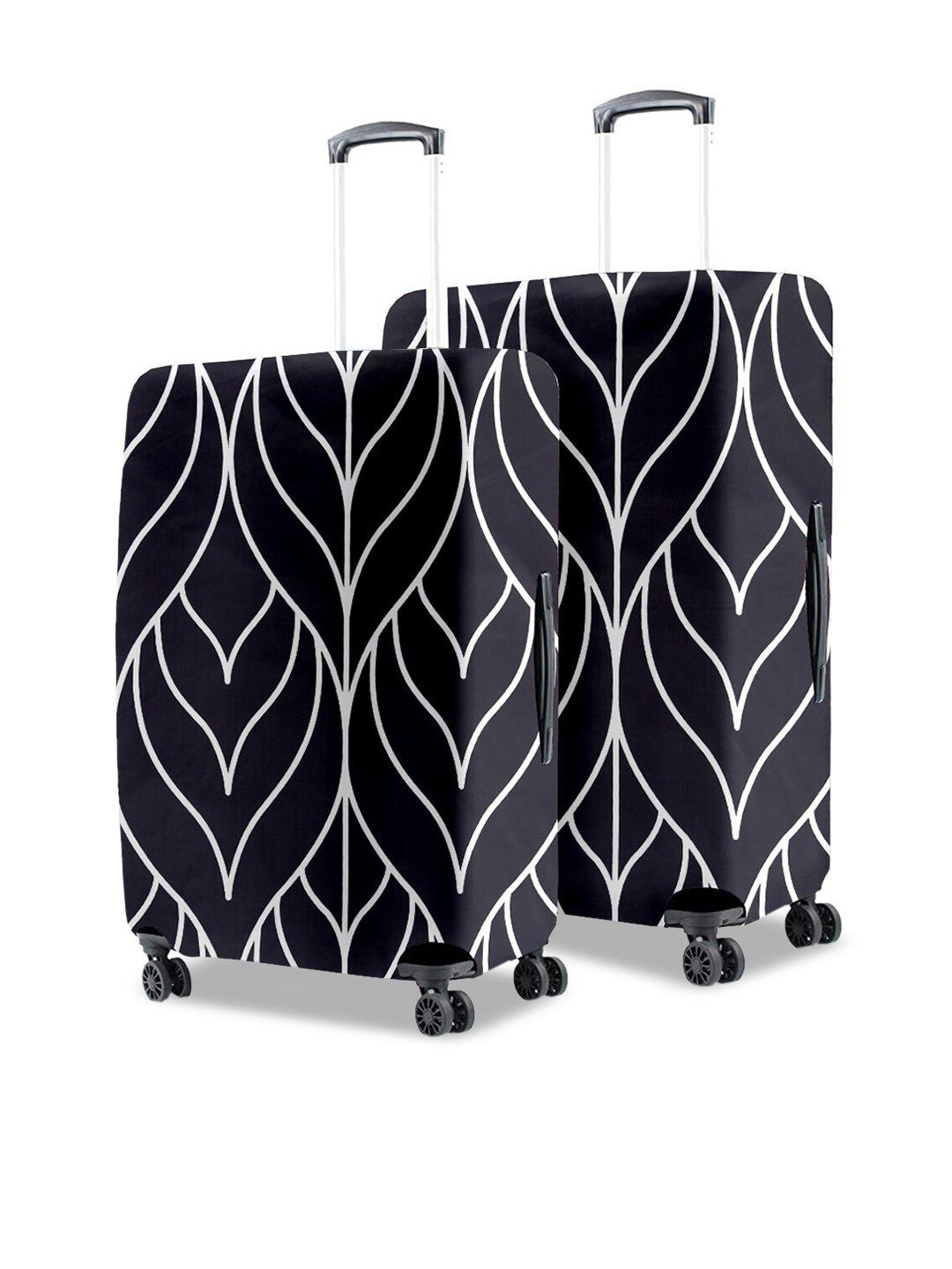 cortina set of 2 abstract printed protective trolley bag cover