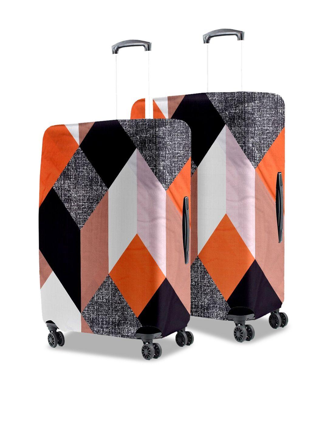 cortina set of 2 geometric printed protective small trolley bag cover