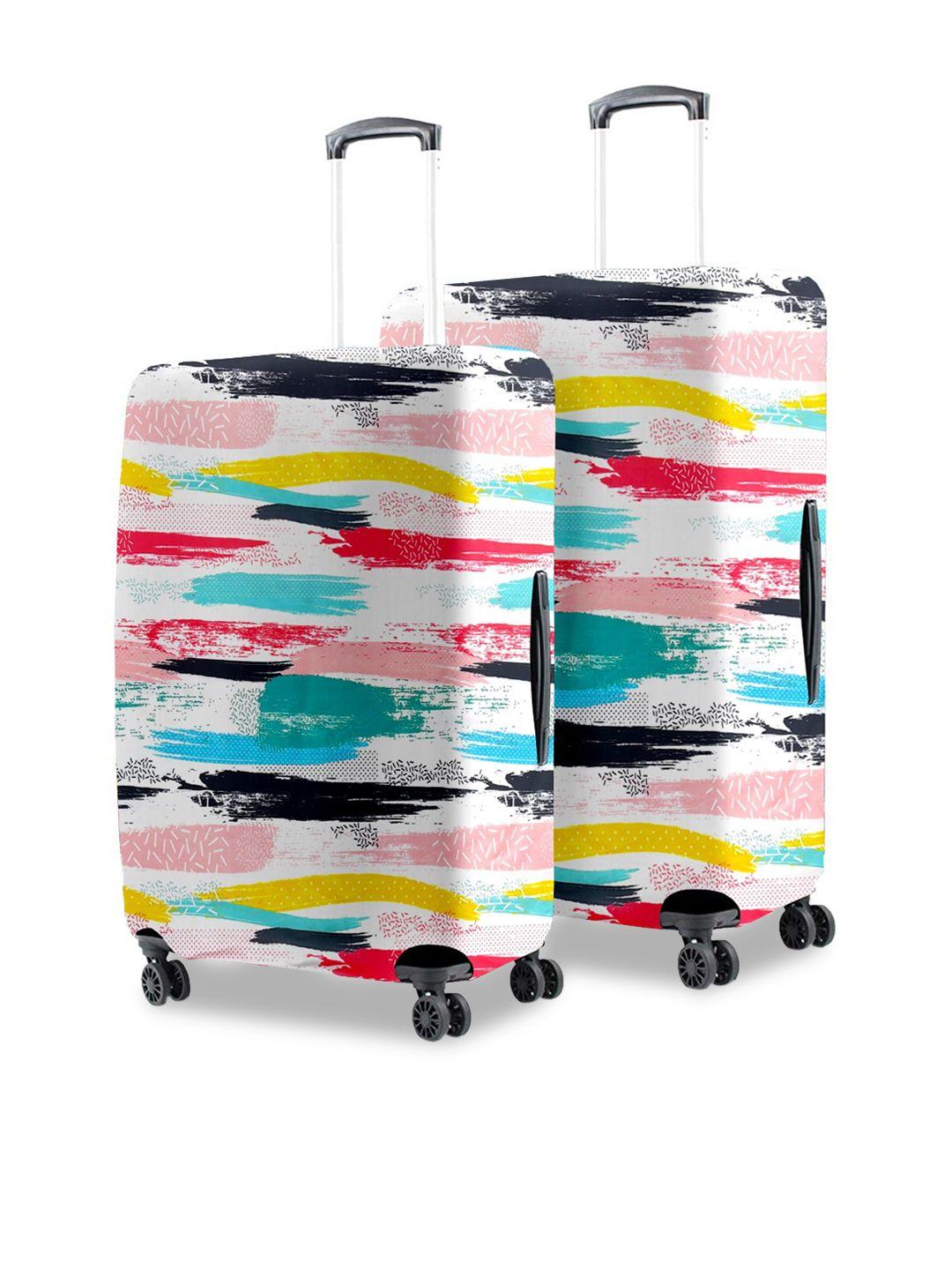 cortina set of 2 multicoloured printed protective luggage cover