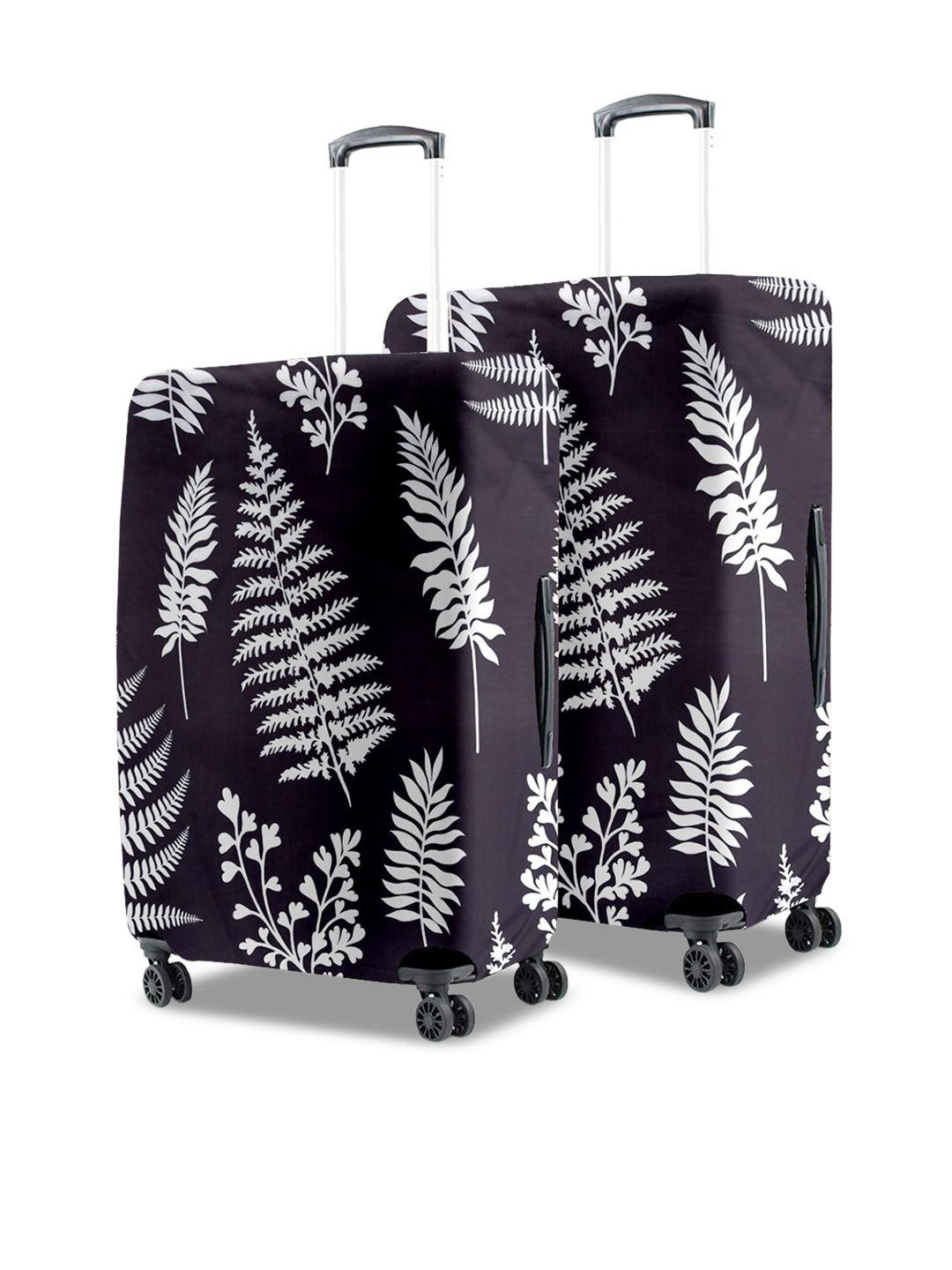 cortina set of 2 navy blue & white eco friendly printed protective luggage covers