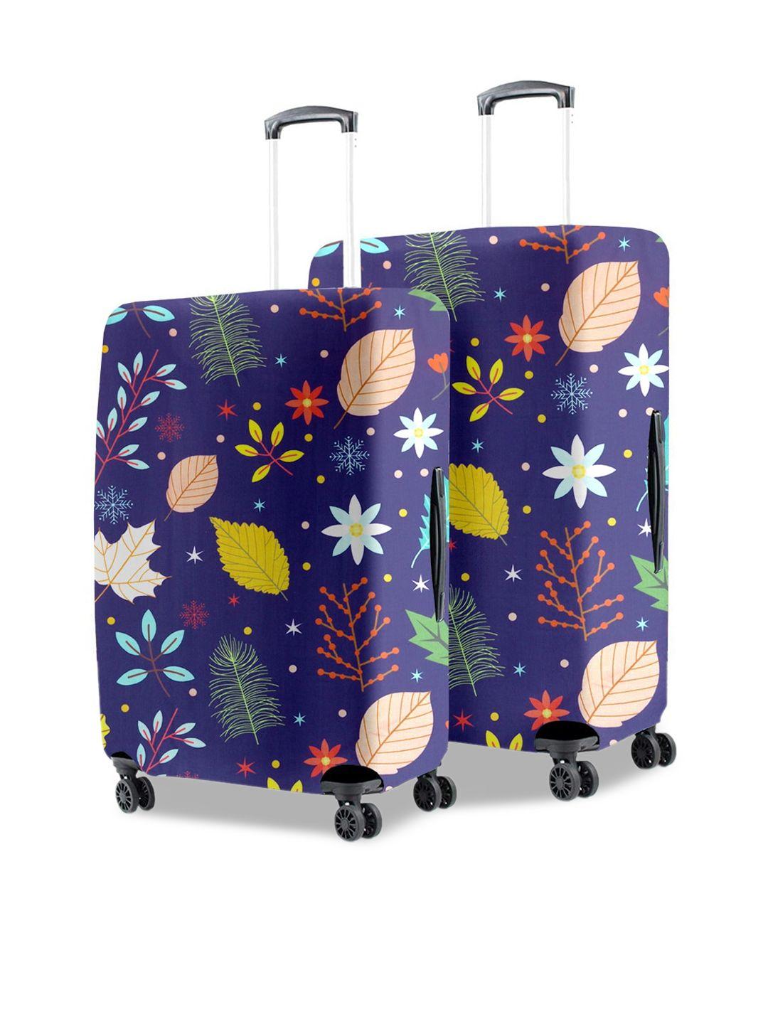 cortina set of 2 purple printed trolley bag covers