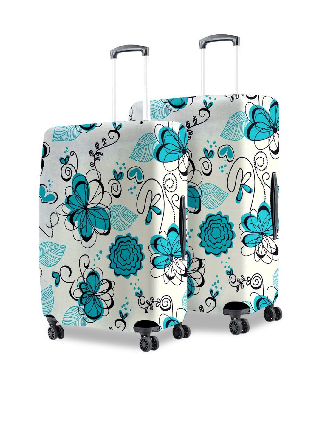 cortina set of 2 white printed trolley bag covers