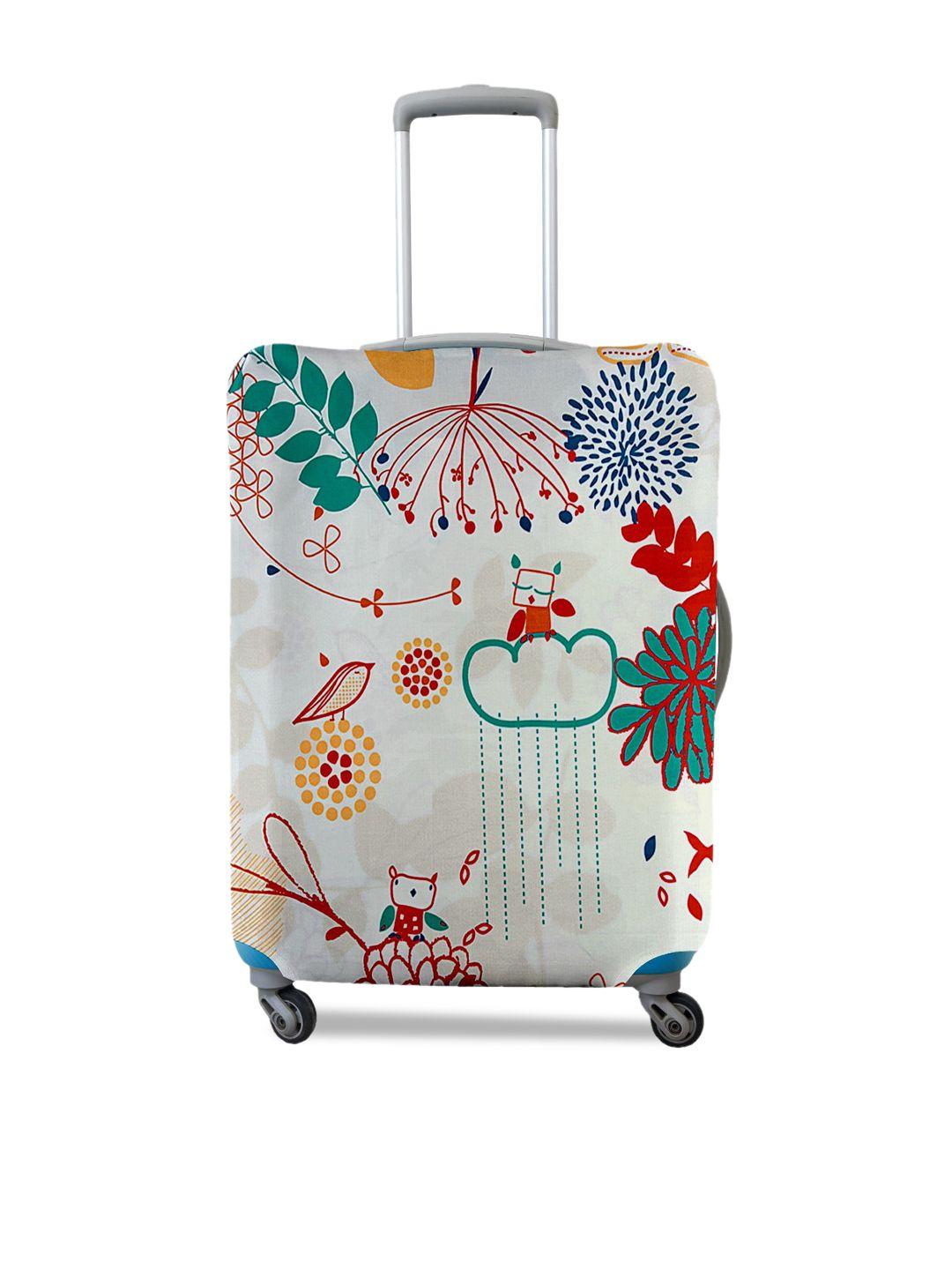 cortina white printed protective large trolley bag cover