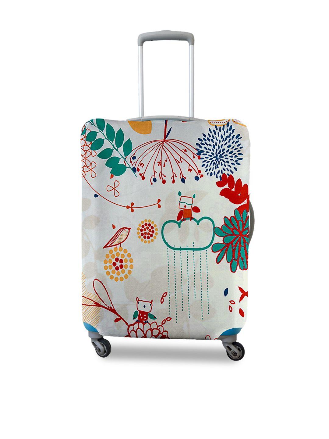 cortina white printed protective small trolley bag cover