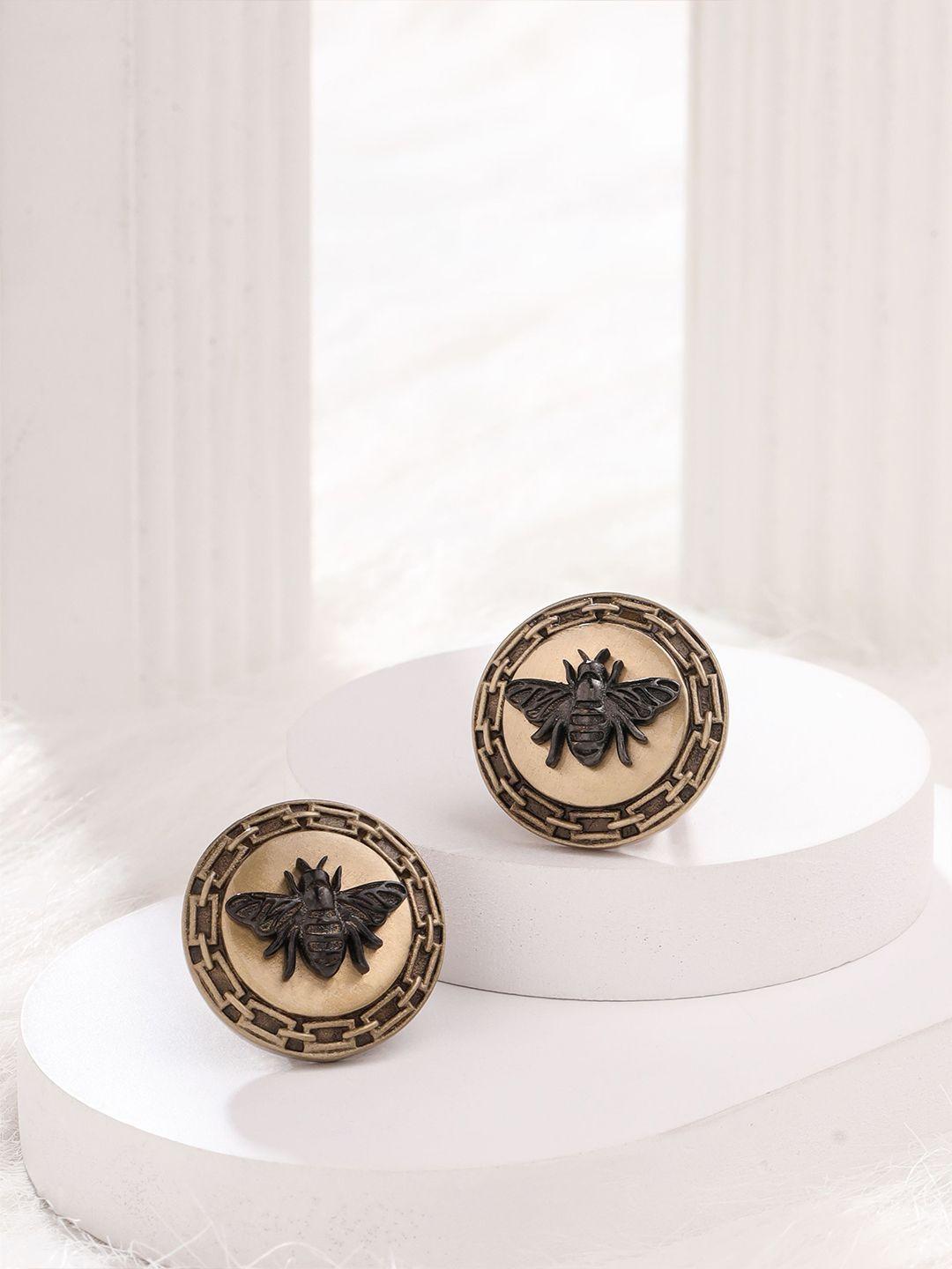 cosa nostraa gunmetal-toned & gold-toned cufflink