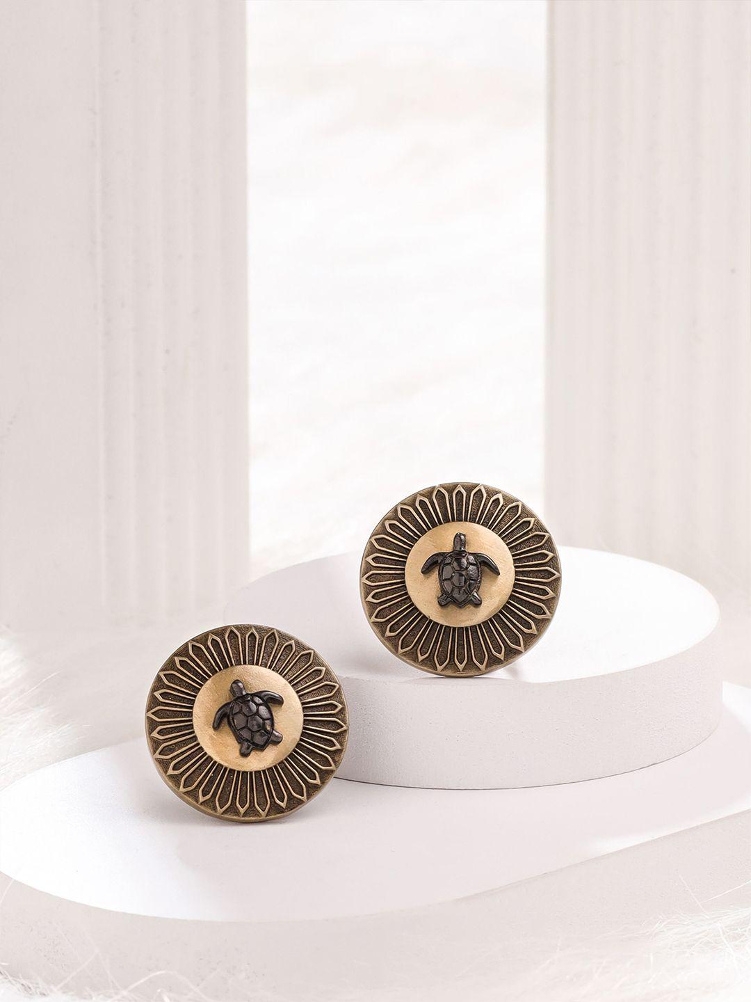 cosa nostraa gunmetal-toned & gold-toned cufflink