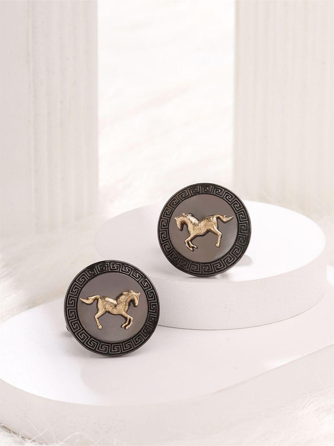 cosa nostraa gunmetal-toned & gold-toned cufflink