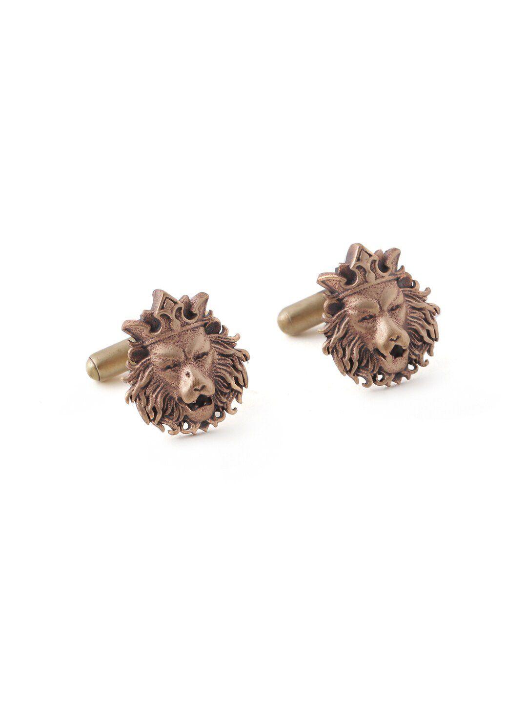 cosa nostraa gunmetal-toned leo zodiac sign cufflink