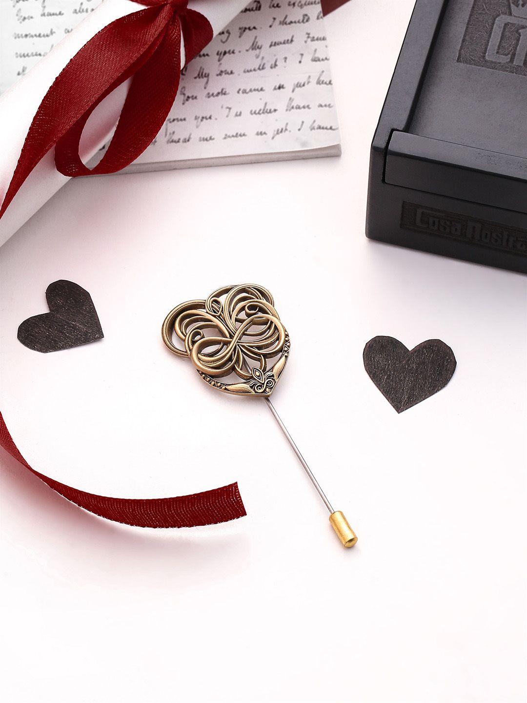 cosa nostraa men heart union lapel pin brooch