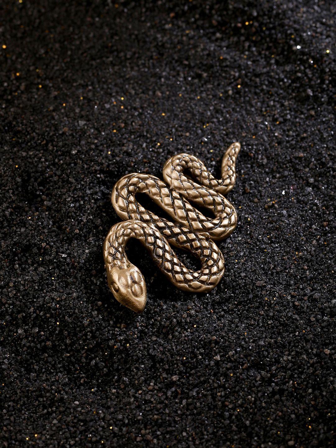 cosa nostraa men metallic-toned tangled python brooch