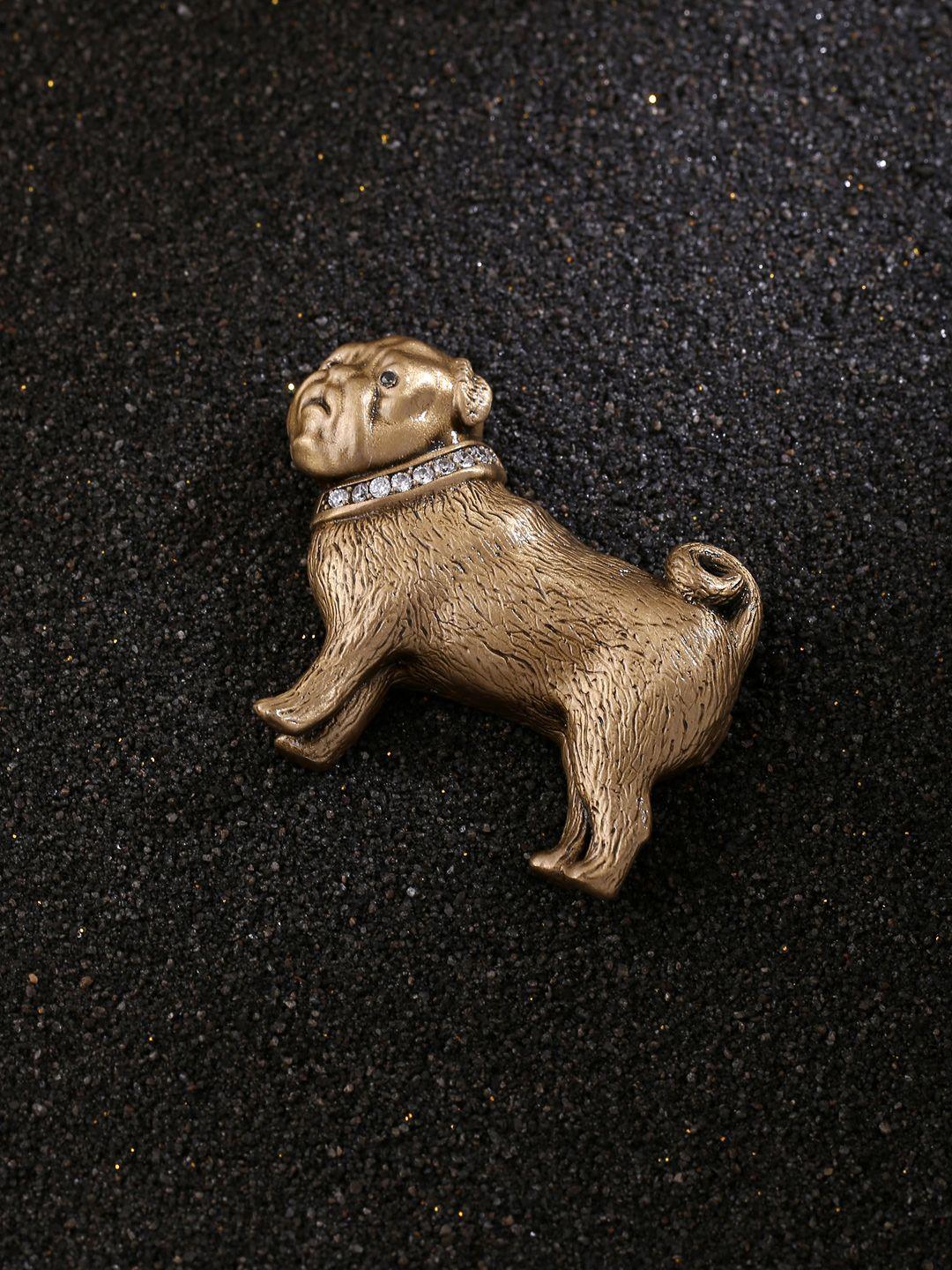 cosa nostraa men pug metallic brooch