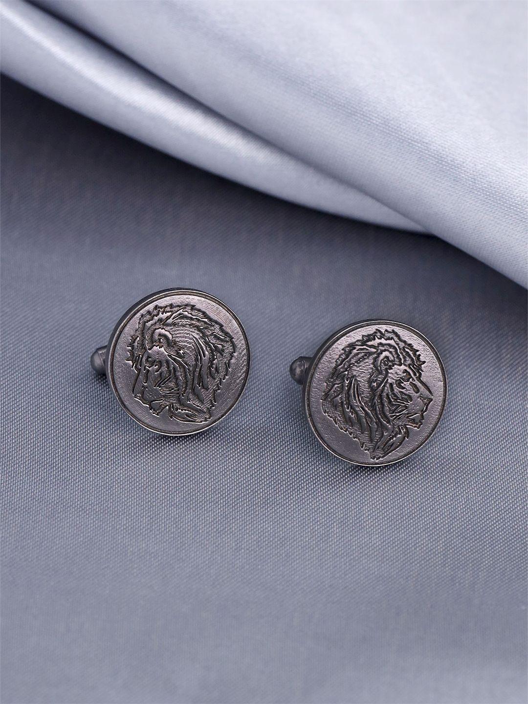 cosa nostraa men round melange lion's mane cufflinks