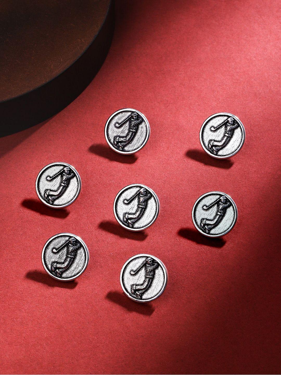 cosa nostraa set of 7 circular golfer textured buttons