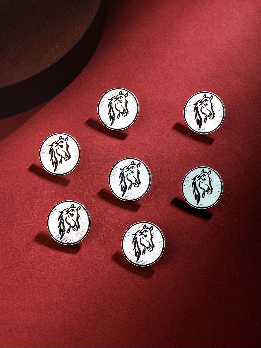cosa nostraa set of 7 circular king's knight textured buttons