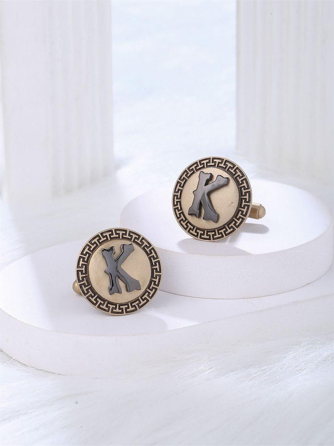 cosa nostraa textured alphabet cufflink