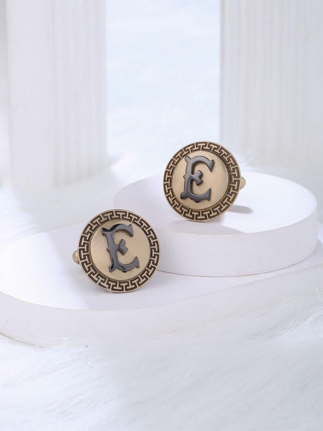 cosa nostraa textured alphabet cufflink