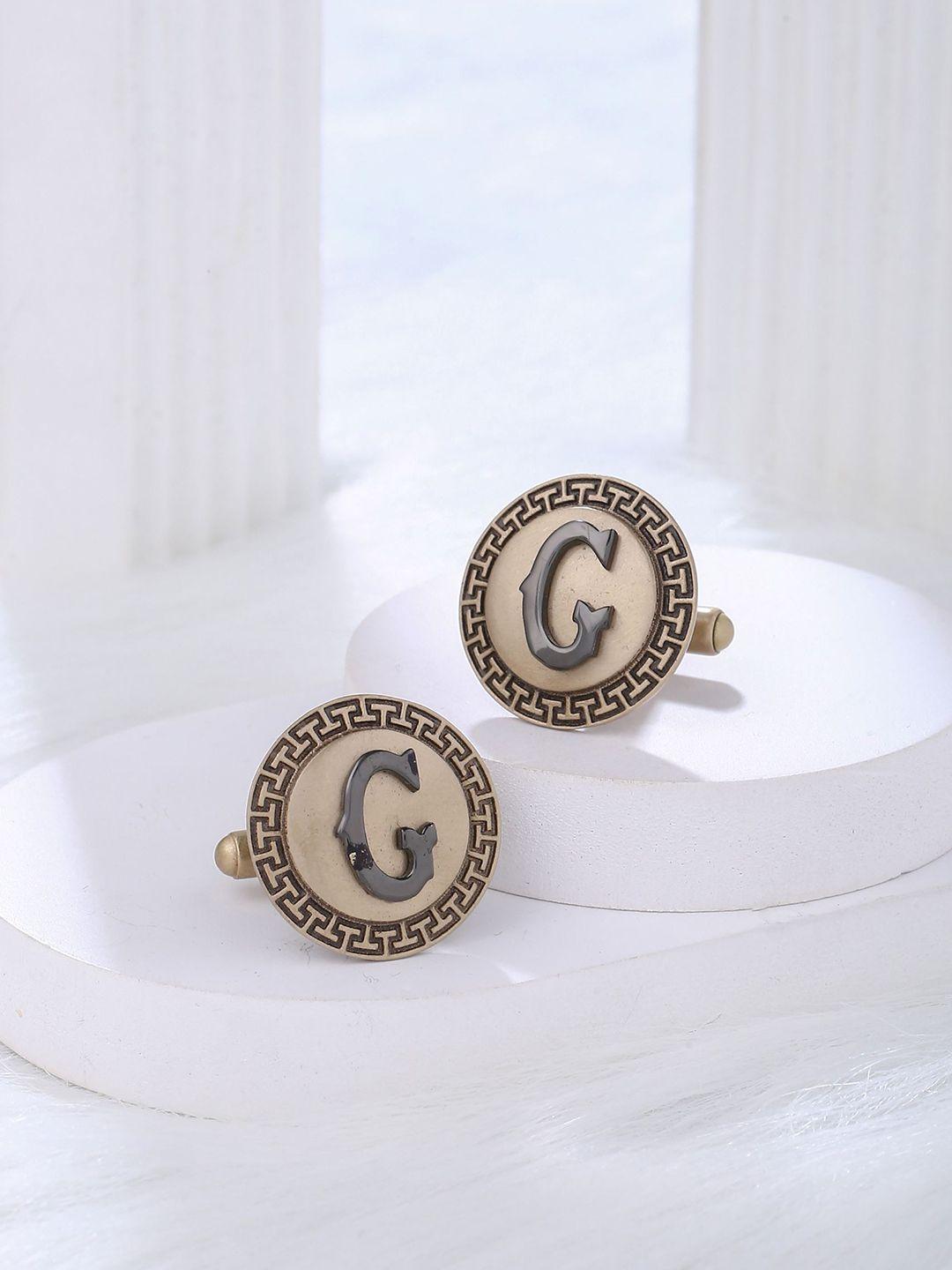 cosa nostraa textured alphabet cufflink