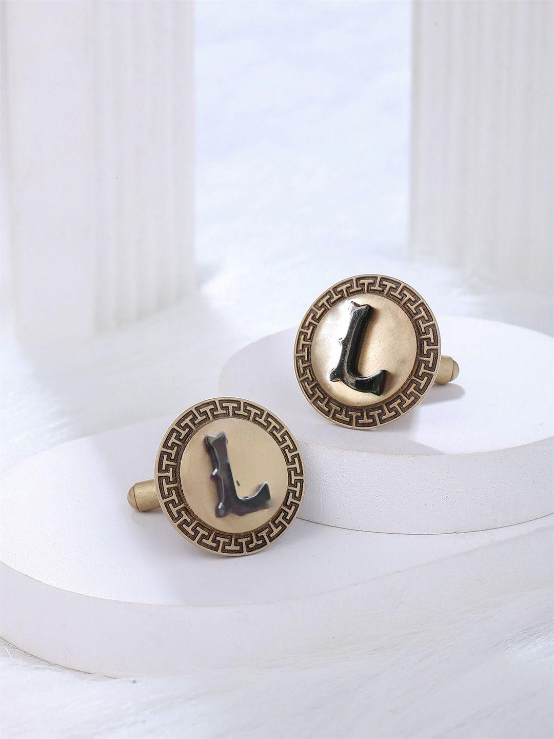 cosa nostraa textured alphabet cufflink