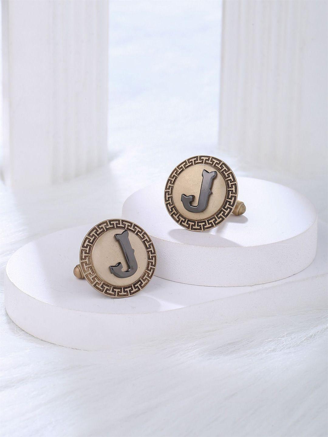 cosa nostraa textured alphabet cufflink