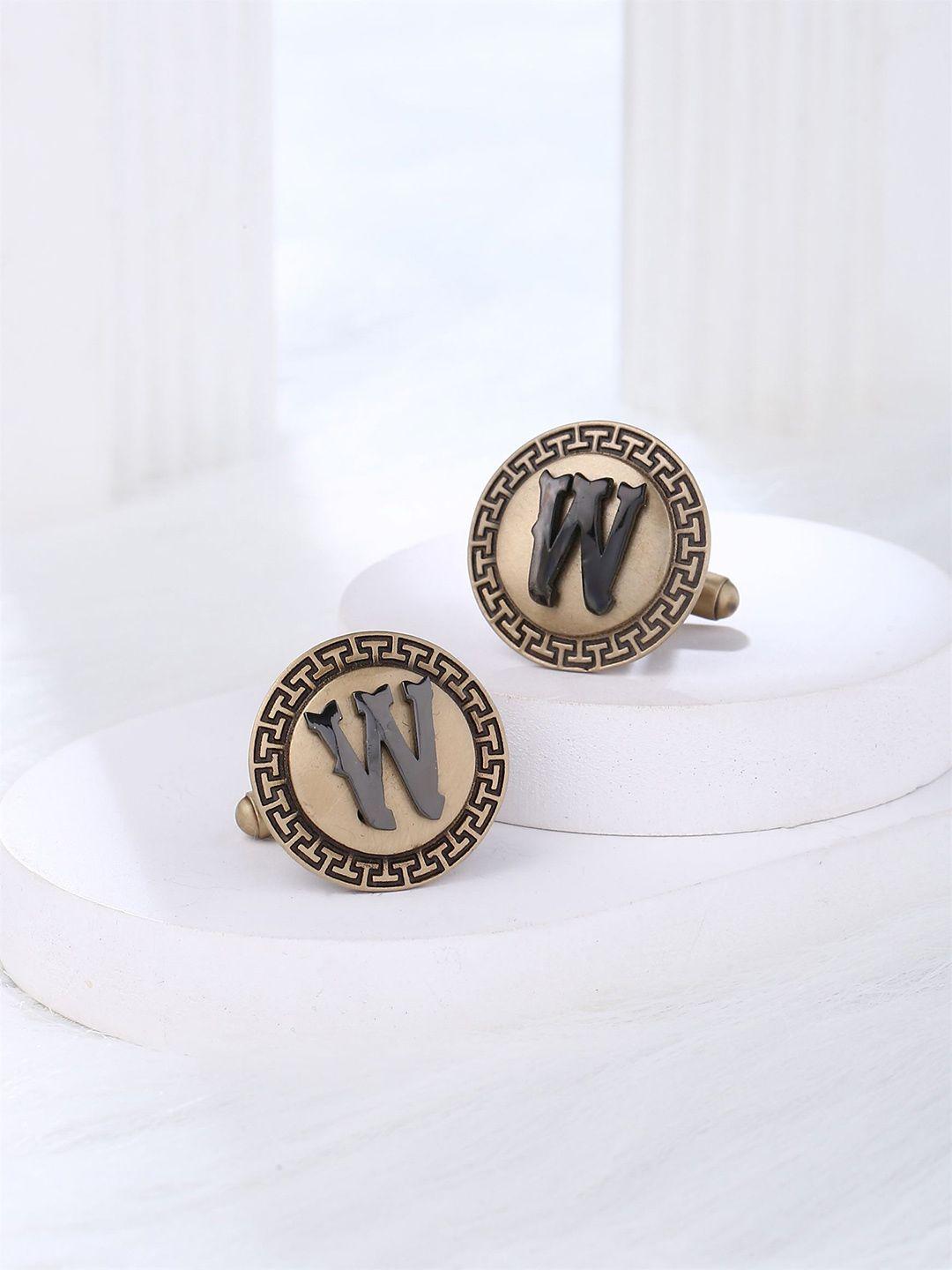 cosa nostraa textured alphabet cufflink