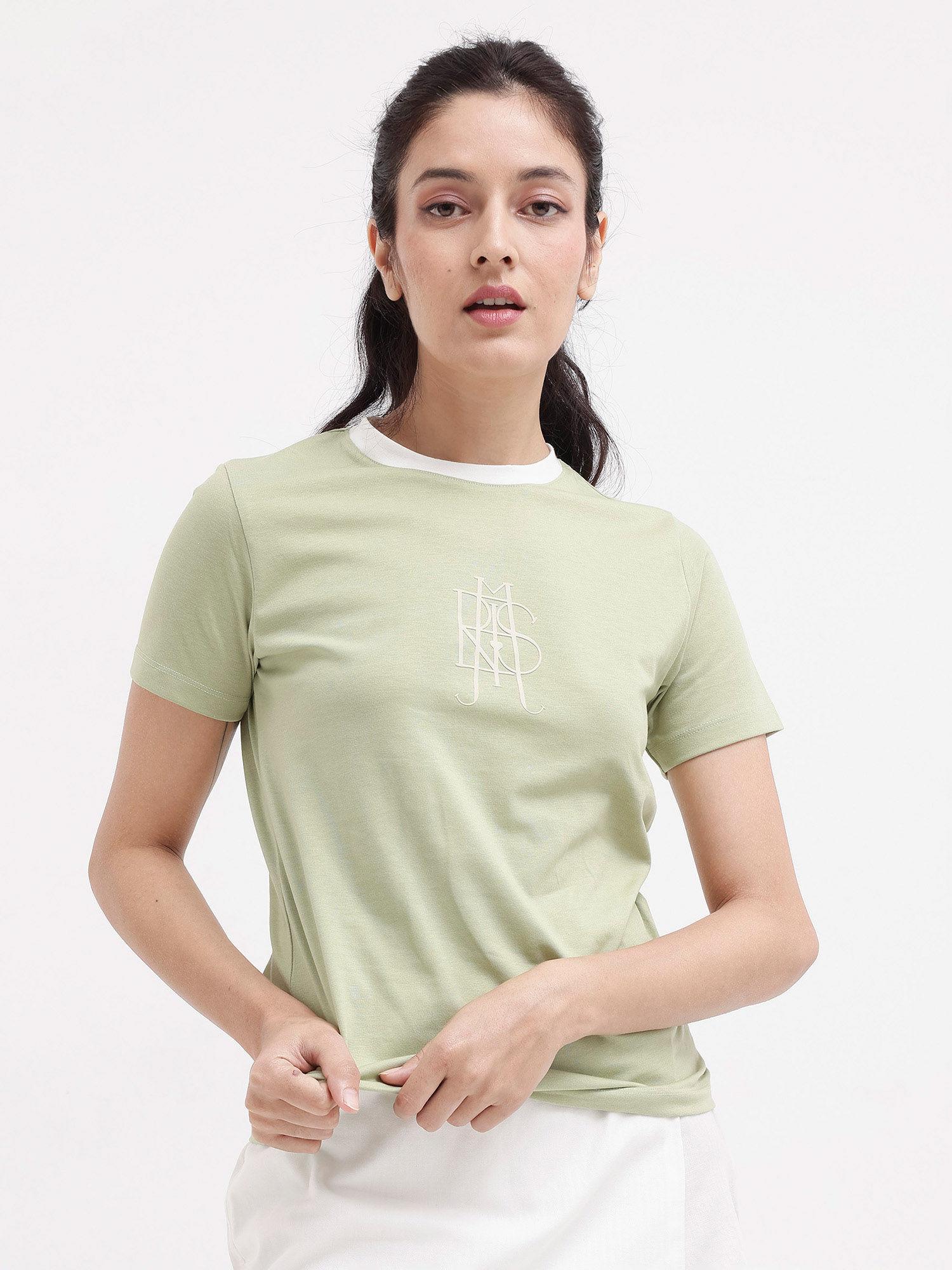 cosme light green regular fit t-shirt