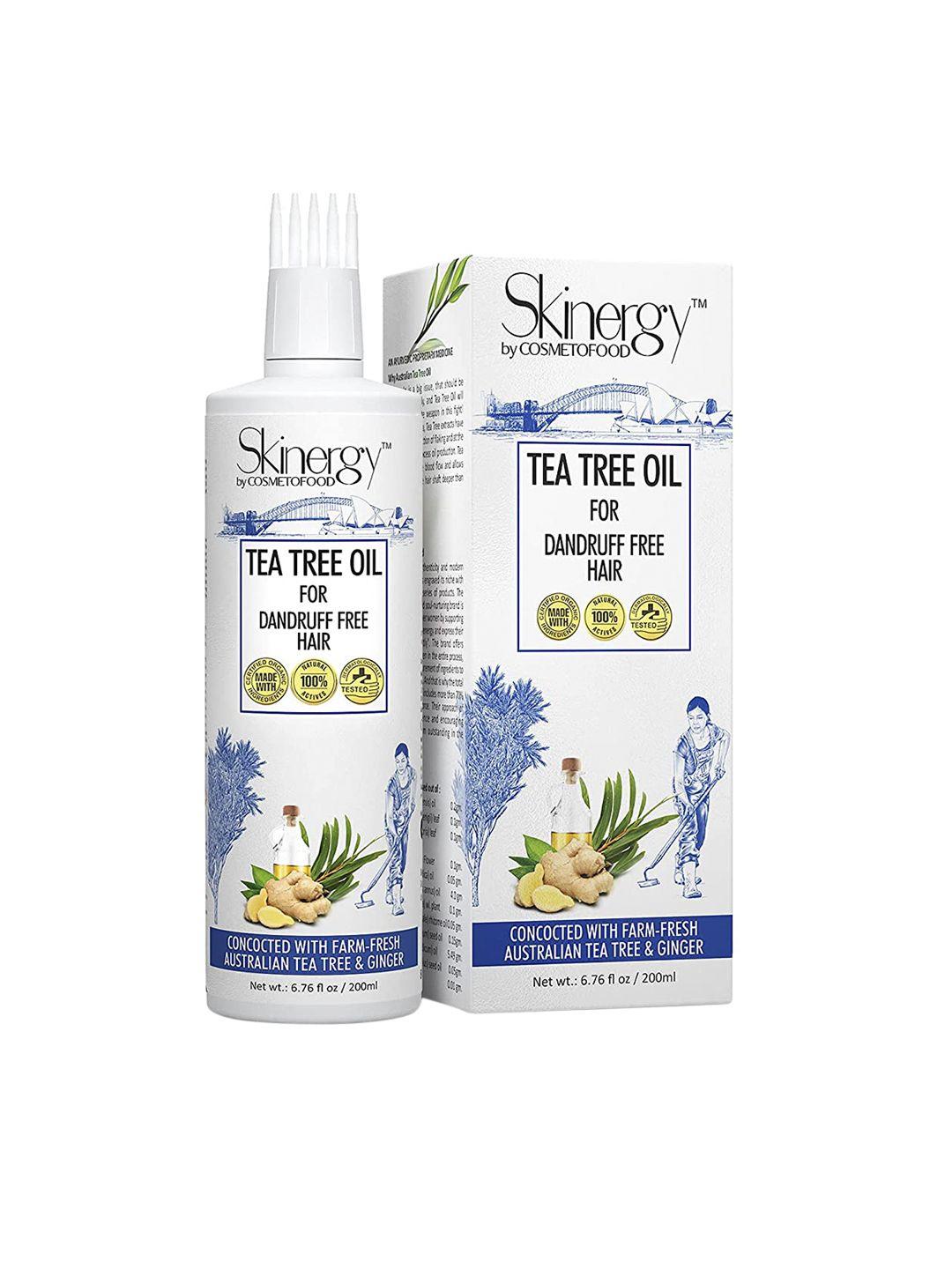 cosmetofood skinergy antidandruff hair oil with australian tea tree oil and ginger oil 200 ml