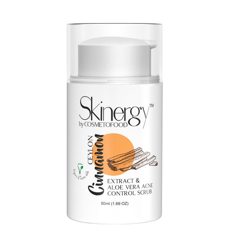 cosmetofood skinergy ceylon cinnamon extract & aloevera acne control scrub