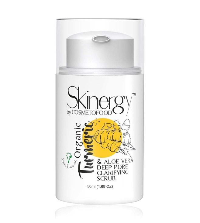 cosmetofood skinergy organic turmeric & aloe vera clarifying face scrub - 50 ml