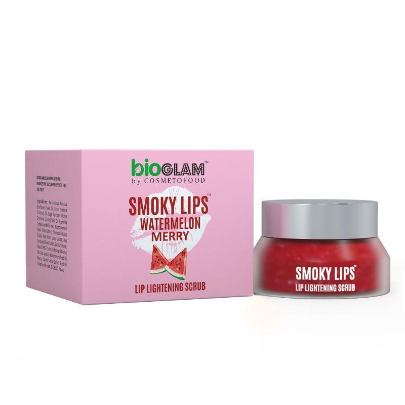 cosmetofood bioglam smoky lips watermelon merry lip lightening scrub for perfect lip colour