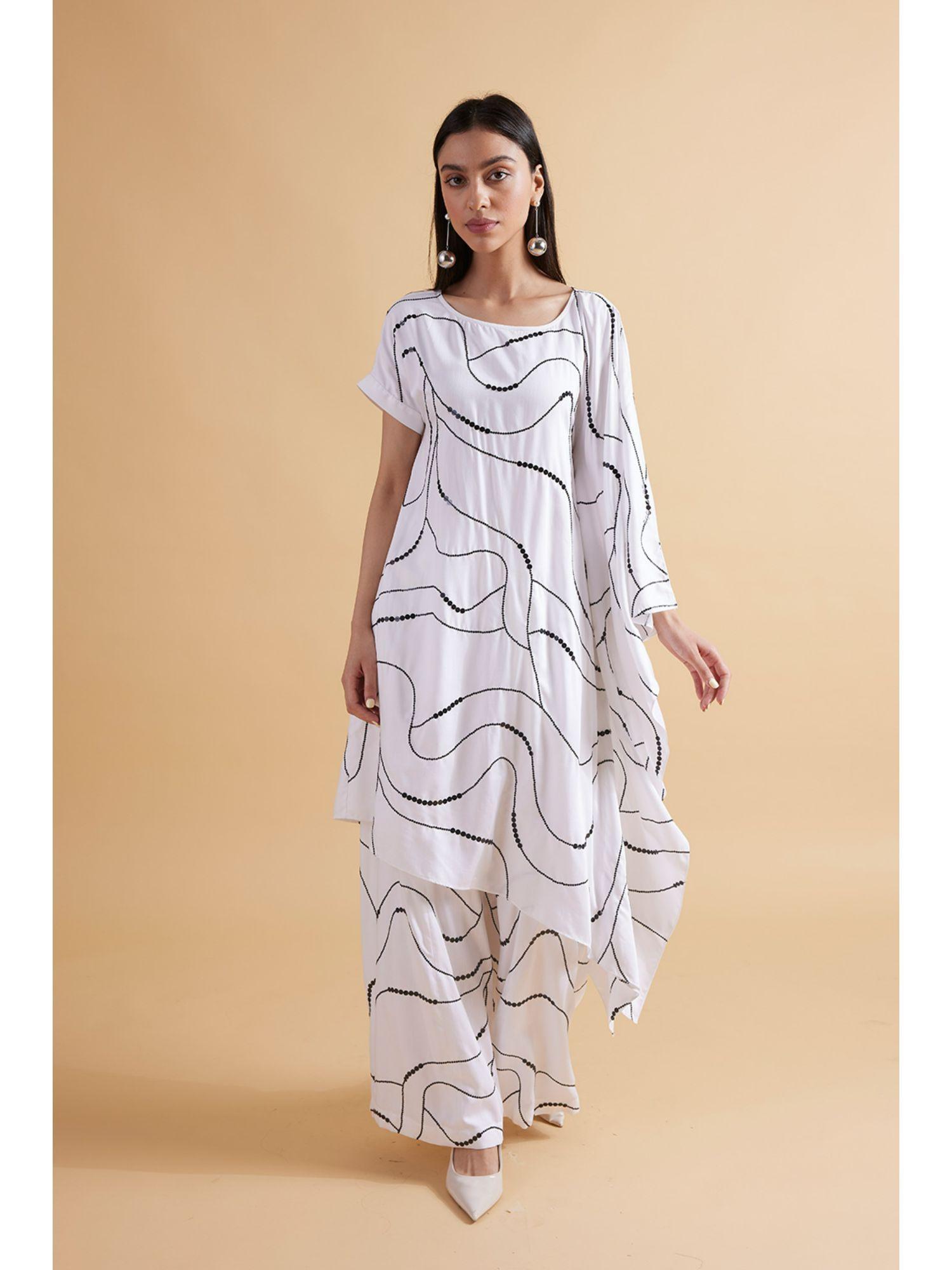 cosmic embroidered tunic with trousers co-ord (set of 2)