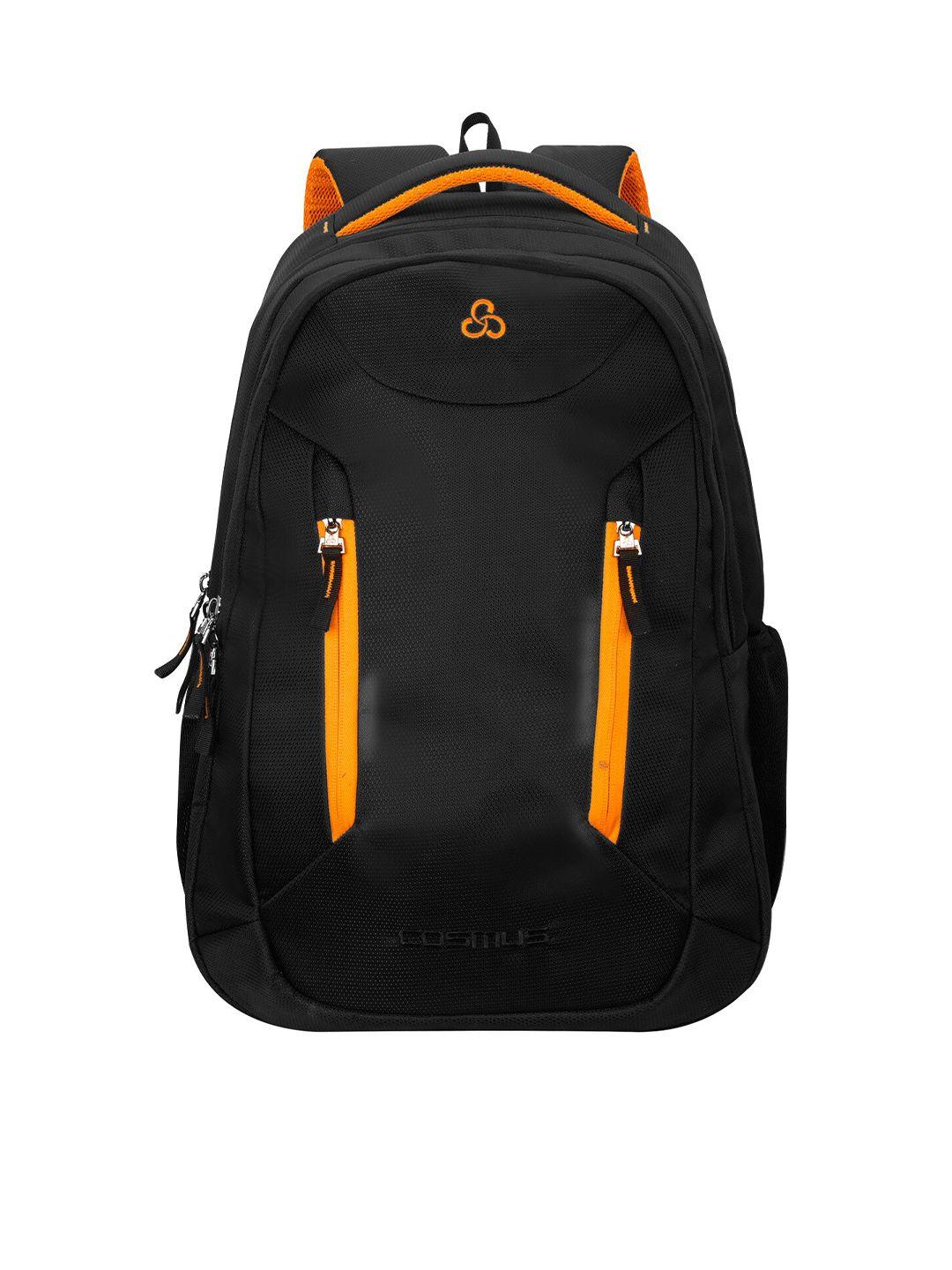 cosmus unisex black & orange solid laptop backpack