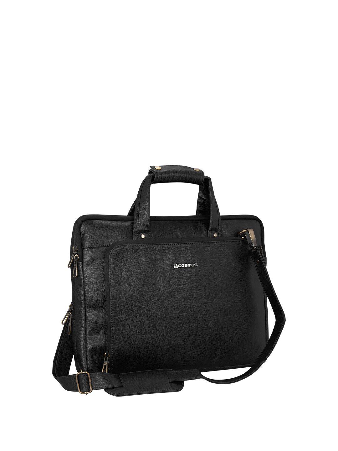 cosmus unisex black 14 inches laptop messenger bag