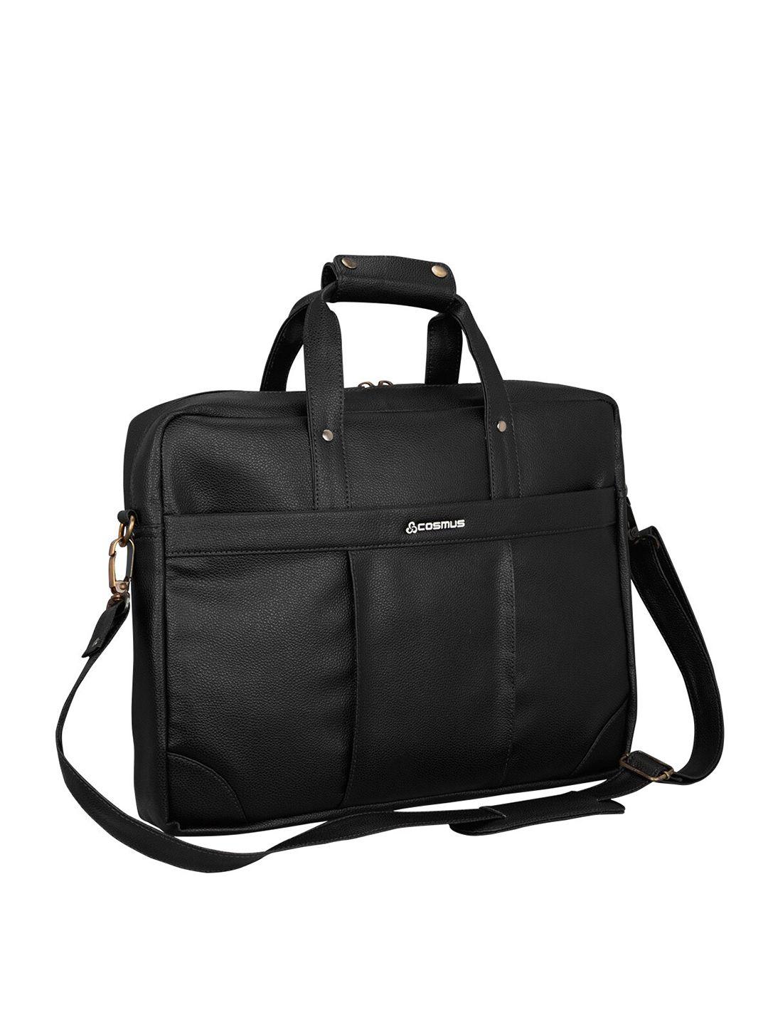 cosmus unisex black pu laptop bag