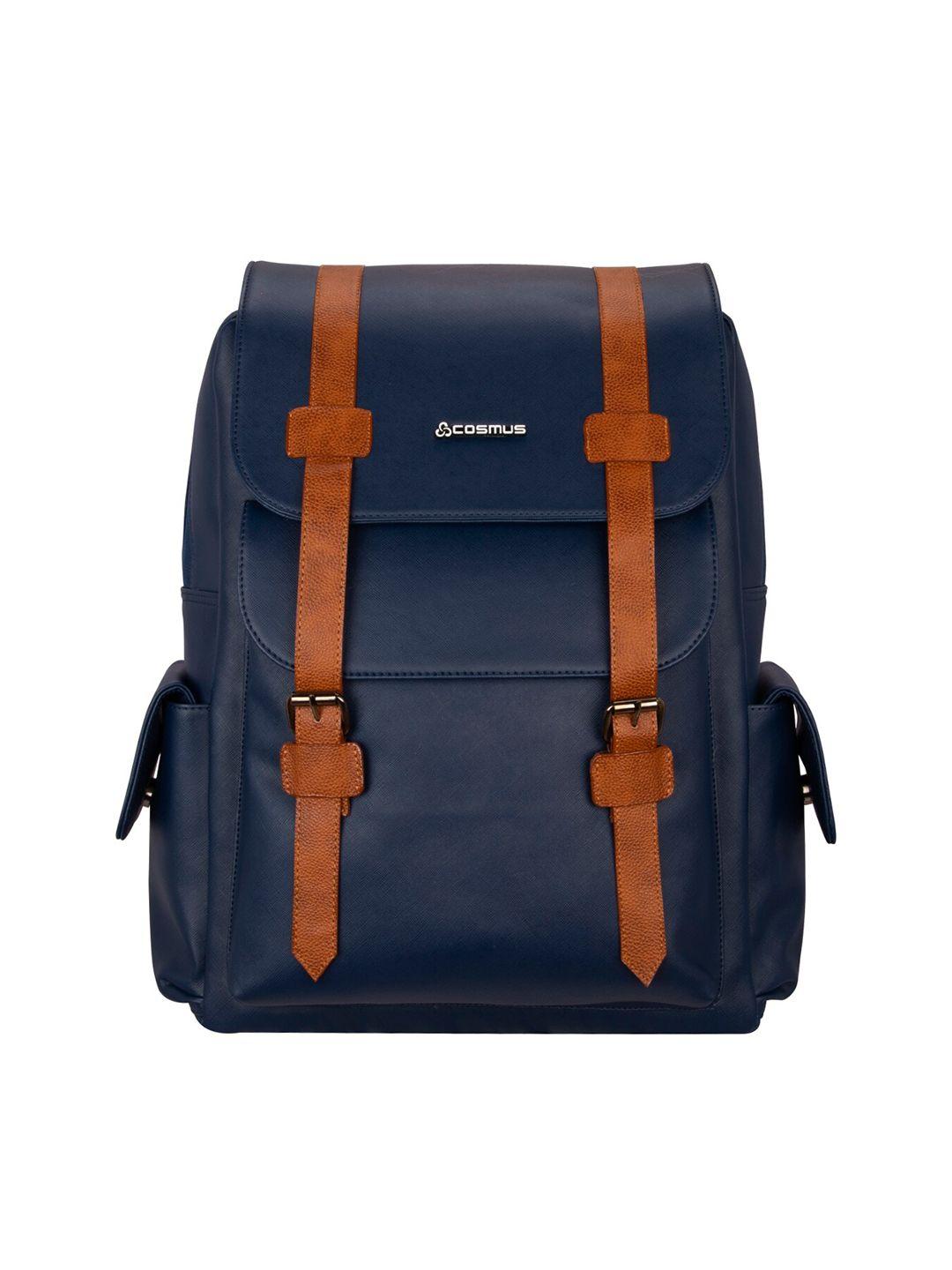 cosmus unisex blue & tan pu laptop bag