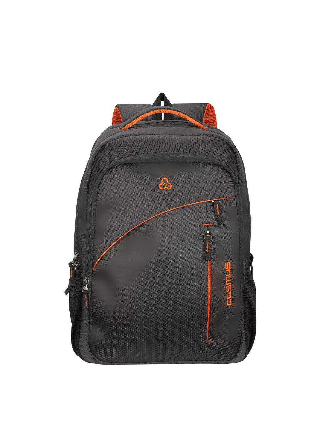 cosmus unisex charcoal grey & orange laptop backpack