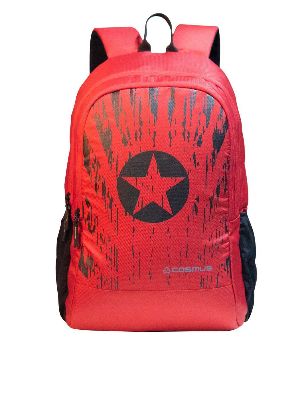 cosmus unisex maroon & black graphic backpack