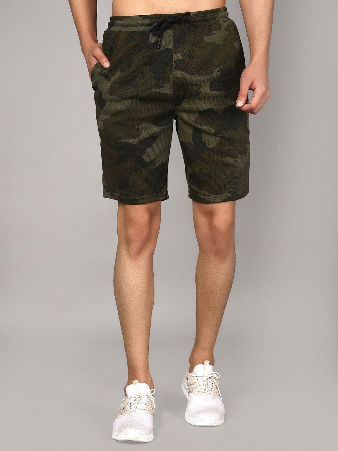 cot'n soft men camouflage printed terry cotton shorts