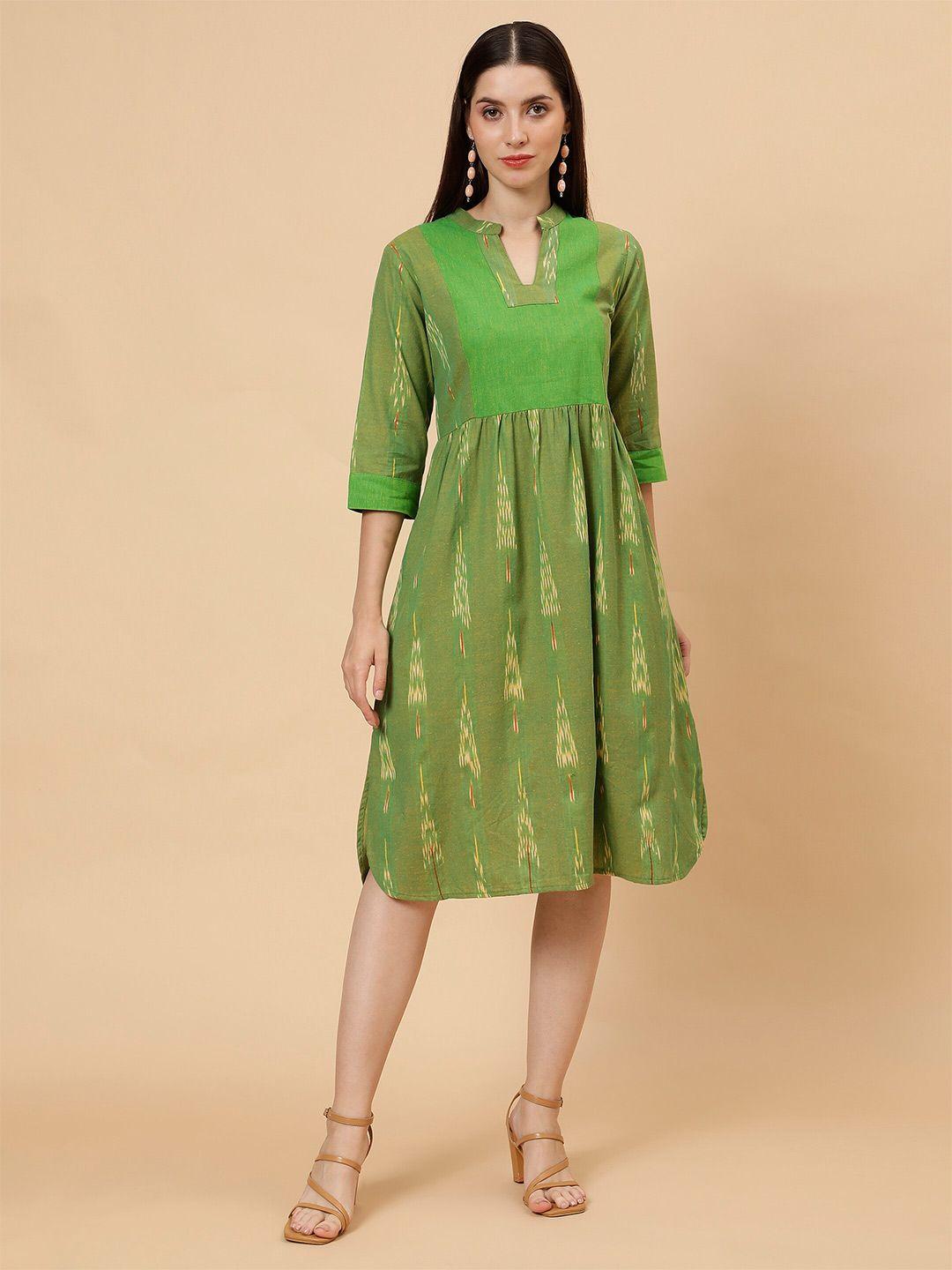cot'n soft green ethnic motifs print empire dress